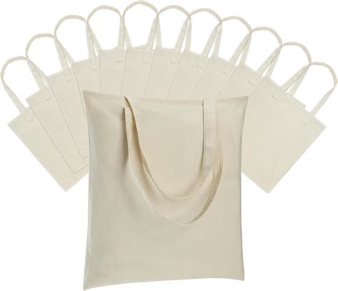 Amazon.com: Carbrea 12 Pack Canvas Tote Bag - Lightweight Thin Tote ...