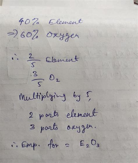 What is the empirical formula ofan oxide of element (E) containing 40% ...