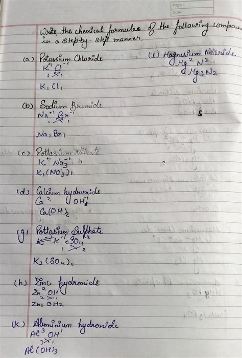 8. Write the chemical formula of the following compounds in a step-by ...