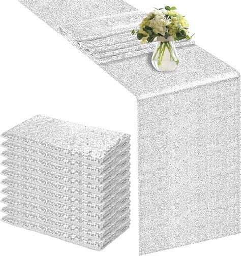 10 Pack 12 x 108 Inch Sequin Table Runner Glitter India | Ubuy