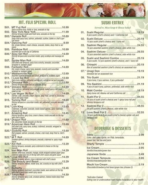 Online Menu of Mt. Fuji Restaurant, Madisonville, Kentucky, 42431 - Zmenu