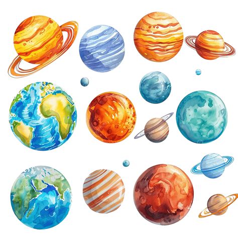 Colorful Planets Of Solar System, Asteroid, Astrology, Astronaut PNG ...