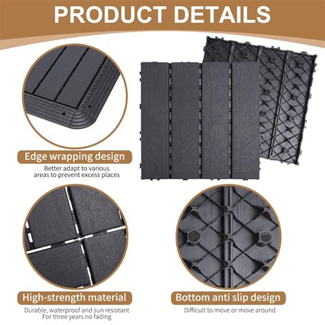 Surnuo Plastic Interlocking Deck Tiles with Edges - Patio India | Ubuy