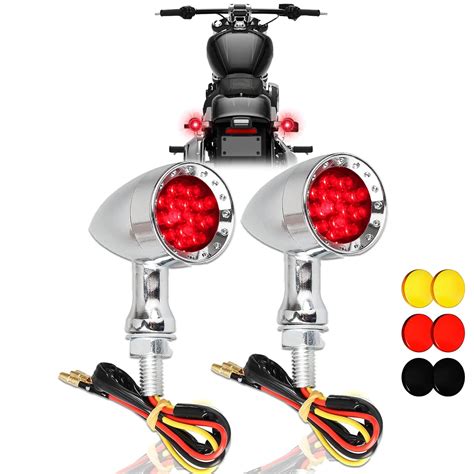 DREAMIZER 2pcs Chrome Bullet 15 LEDs Motorcycle Turn Signal Lights ...