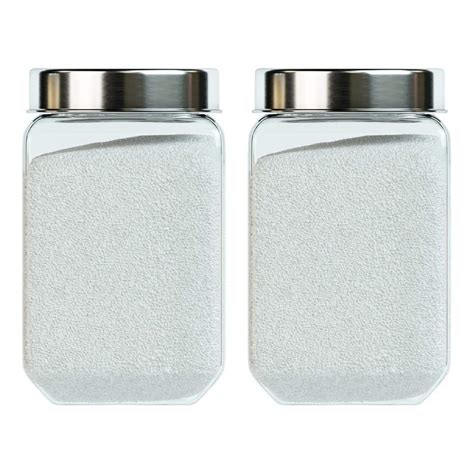 Buy Femora Glass Kitchen Jar Set - 1550 ml, Set of 2, Transparent ...