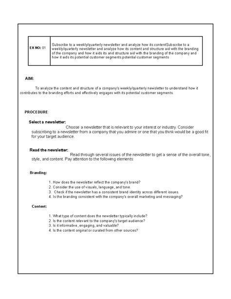 DM EX1 Google Docs - For learning - EX NO: 01 Subscribe to a weekly ...