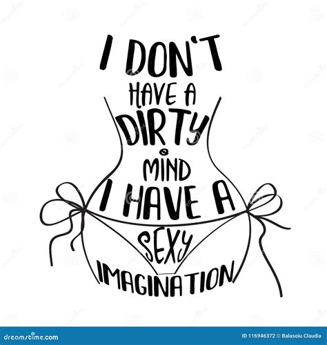 Funny Hand Drawn Quote About Dirty Mind Vector Illustration ...