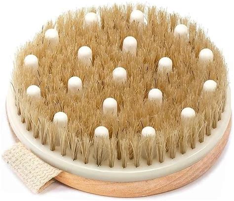 FARIOX Dry Brush Body Brush Exfoliating Brush Natural Bristles Bath ...