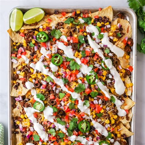 Sheet Pan Nachos (LOADED with Toppings!) Easy Oven Baked Recipe