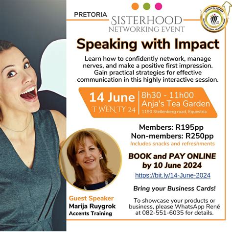 Pretoria Sisterhood - Speaking with Impact, Anja's Tea Garden/Anja's at ...