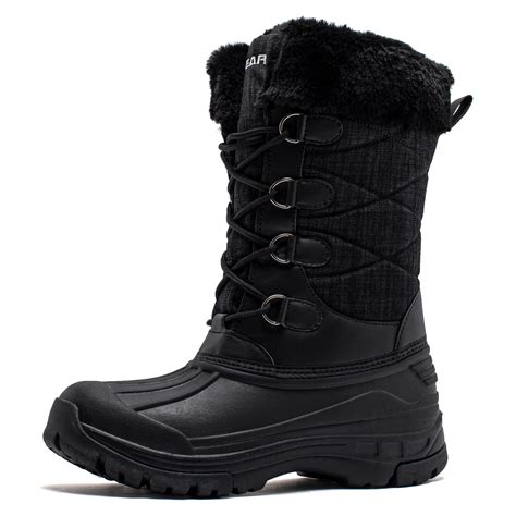 HOBIBEAR Warm & Comfy Women's Anti-Slip Waterproof Snow Boots with Lace ...