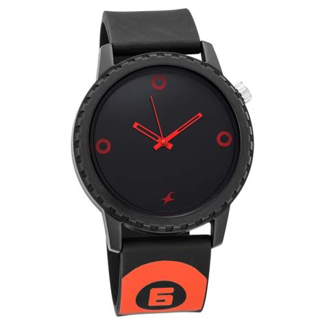 Buy Online Fastrack Quartz Analog Black Dial Silicone Strap Watch for ...