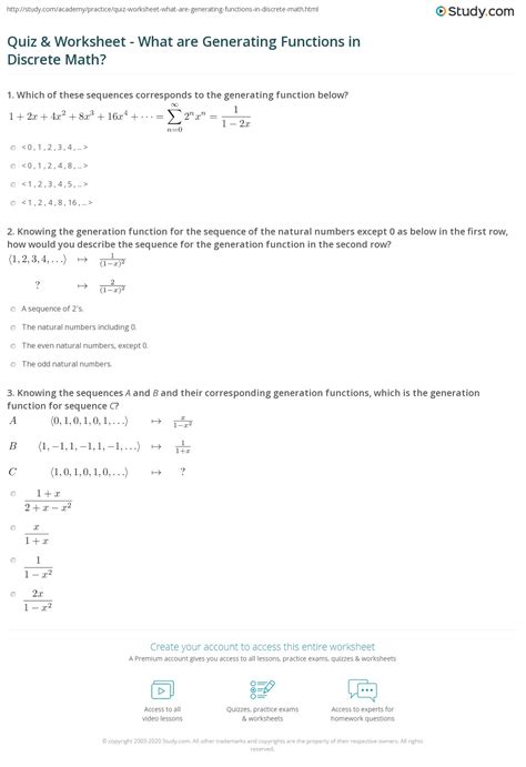 Generating Functions Discrete Mathematics 的图像结果