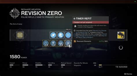 Destiny 2 Revision Zero guide: How to use, Exotic perks, and more
