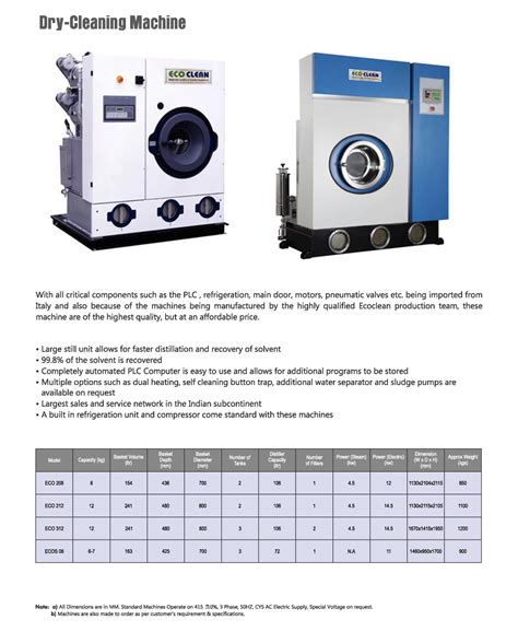 Dry Cleaning Machines - Eco Clean