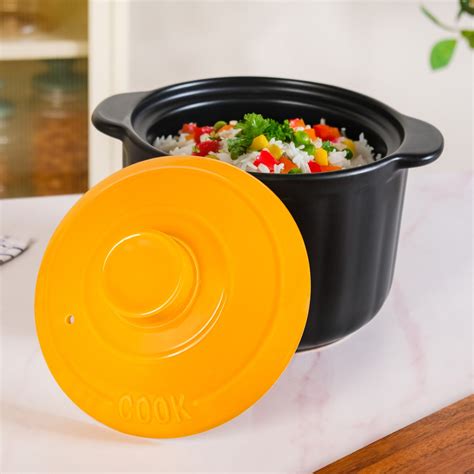 Ceramic Braising Cookpot With Orange Dome Lid 5500ml Online - Premium ...