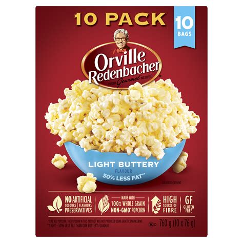 Buy Orville Redenbacher Gluten-Free Popcorn Light Buttery 10 Pack 76 g ...