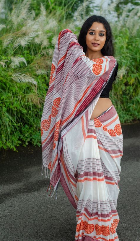 GENDA PHOOL 001 -HANDLOOM HAND BLOCK PRINT COTTON SAREE – nakshthelabel