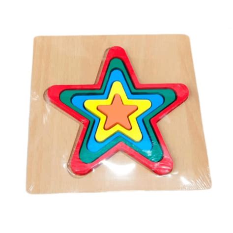 Buy Star Wooden Puzzle for Toddlers – Learn Shapes & Colors – Kids Bestie