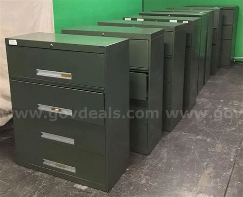Lot of (8) Four Drawer Lateral File Cabinets | GovDeals