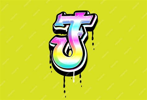 J pastel graffiti alphabet vector logo | Premium Vector