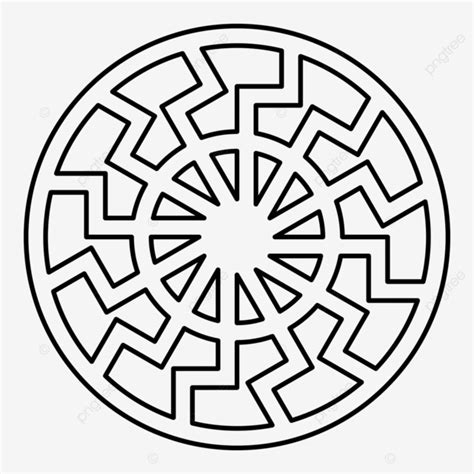 Vector Illustration Of A Black Sun Symbol In Flat Style With Black ...