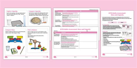 EYFS Maths Assessment: White Rose Maths Mass and Capacity