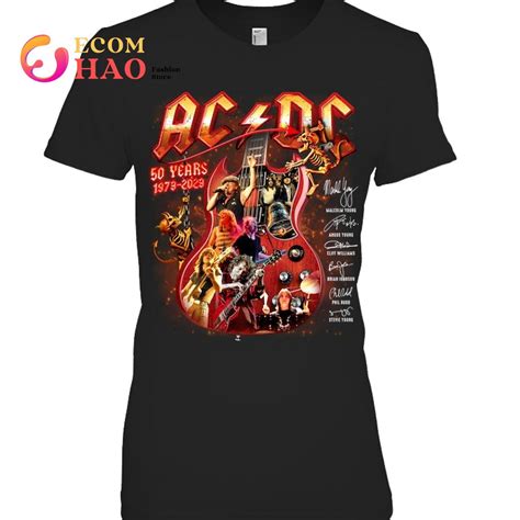AC DC 50 Years 1973-2023 Signature T-Shirt - Ecomhao Store