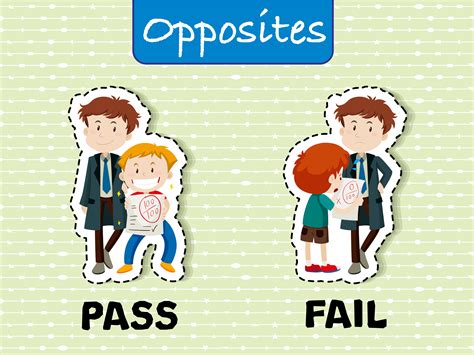 Opposite words for pass and fail 300887 Vector Art at Vecteezy