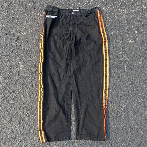 Vintage orange striped pants #skater #orange... - Depop