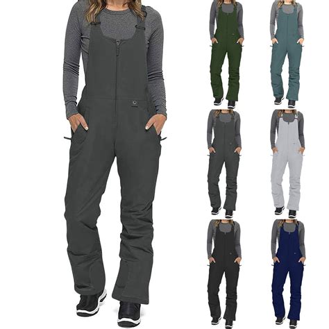 BXINGOHAI Women's Snow Bibs Ski Waterproof Windproof Insulated Overalls ...