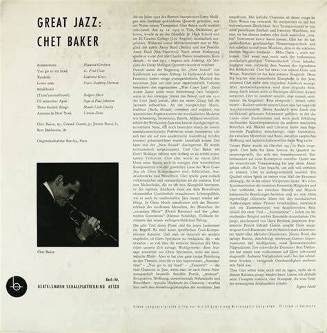 Chet Baker. Great Jazz – Bertelsmann Vinyl Collection