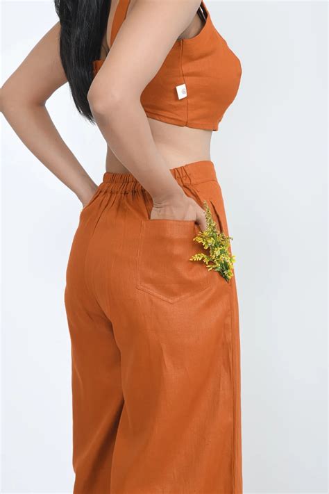 Hemp Wrap Pants | Rust | Limited Edition – Pravaah India