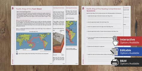 Pacific Ring of Fire Reading Comprehension