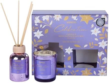 MINISO Celebration Time Scented Candle and Reed Diffuser Gift Box for ...