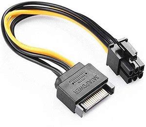WiredCom Power Sharing Cable 0.2 m SATA 15 Pin to ATX 6 Pin PCI ...