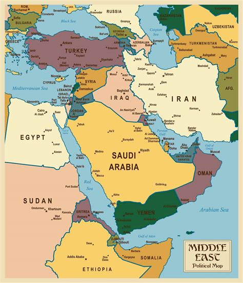 Middle East Map Lebanon Israel Palestine West Bank Syria Iraq Iran Homeschool | eBay