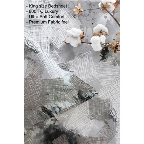 The Abstract Strokes Luxury Double Bedsheet 800 TC – kuddlecomfy.com