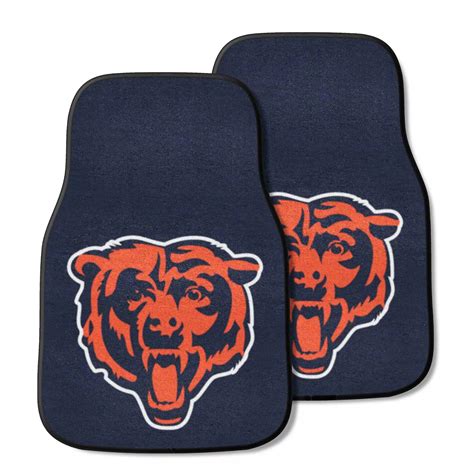 Challenger Carpet Front Floor Mats with Chicago Bears Logo; Navy Blue ...