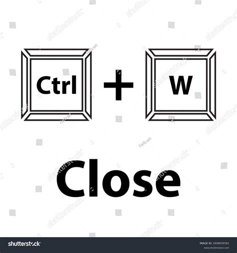 Ctrlw Keyboard Shortcut Vector Illustration Hotkeys Stock Vector ...