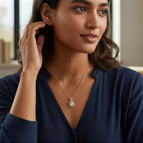 Rose Gold Square Halo Necklace – Vrumaira