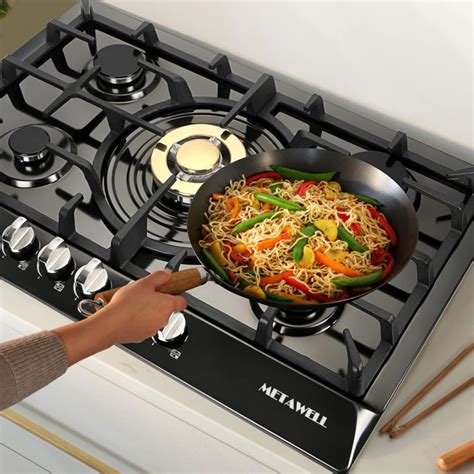 METAWELL Black Gas Cooktop 30 inch - 5 Burner Built In Gas India | Ubuy