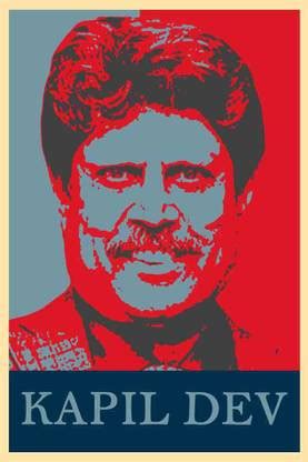 KAPIL DEV Multi Colour Waterproof Vinyl Sticker Poster || can2178 Fine ...