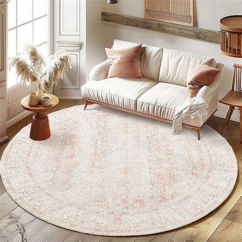 Amazon.com: BILEEHOME Round Rug 8x8 Feet 8ft Washable Area Rug for ...