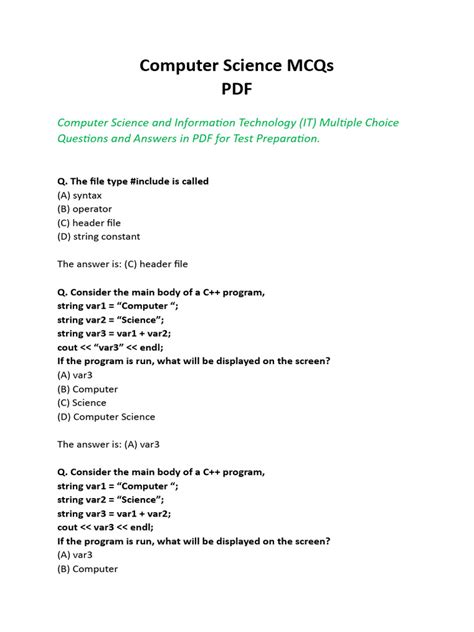 Image result for Computer MCQ PDF Download