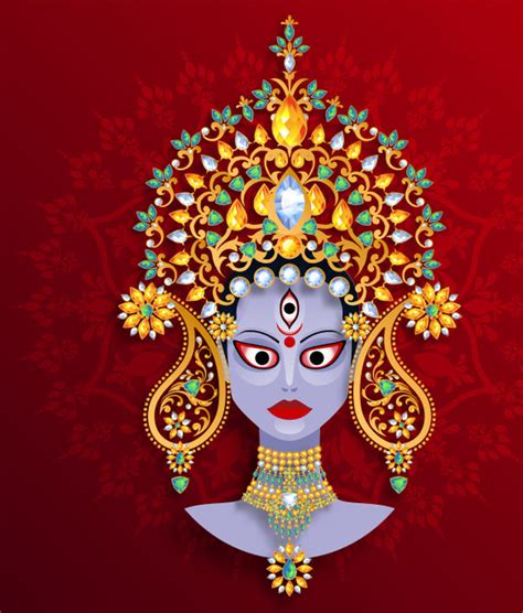 Durga In Purple Face Self Adhesive Sticker Poster – Myindianthings