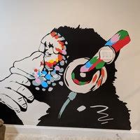 Buy Artist Thinking Monkey Sticker - Art Vinyl Street Dj Writerwall ...
