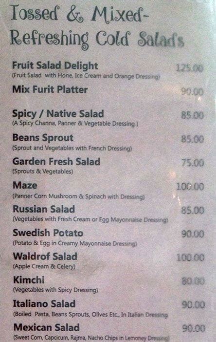Menu at Pure & Natural, Bengaluru, No. 18 Teekay Grand