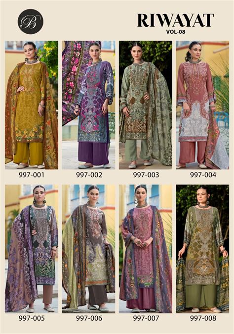 Riwayat Vol 8 Belliza Designer Studio Viscose Rayon Karachi Salwar Sui ...