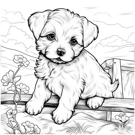 Set of 12 Cute Puppy Coloring Pages - Etsy